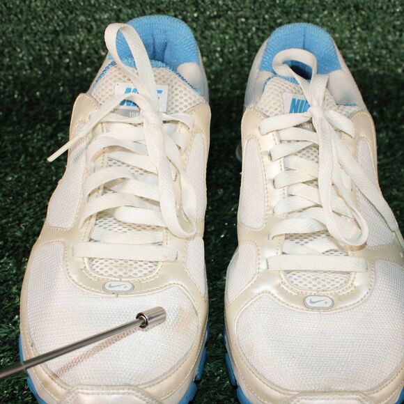 Nike Shox Turbo 10 White Blue Mens 8 Cushion Running Shoes Sneakers 385752-102 main image 8
